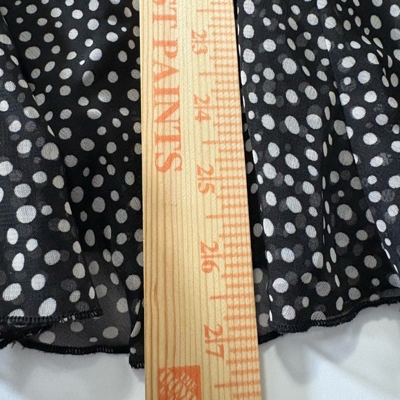 East 5th Black and White Polka Dot Midi Pull On Elastic Waist with Ruffle Hem. - Picture 7 of 10